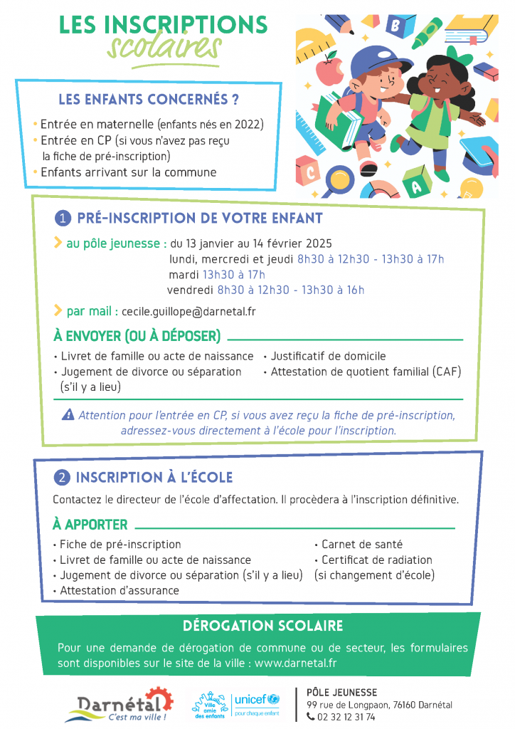 Les inscriptions scolaire c'est maintenant !