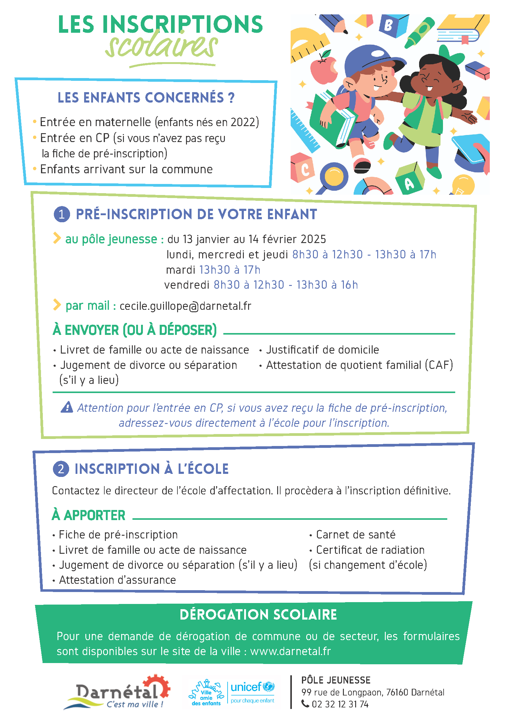 Les inscriptions scolaires !